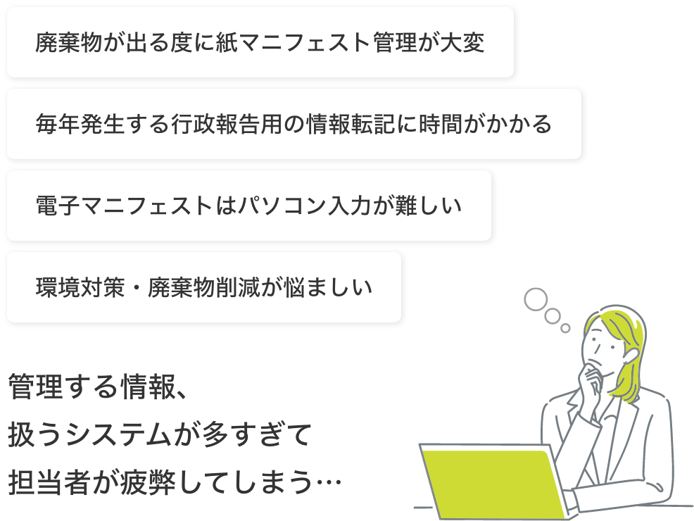 廃棄物を計量、紙に記録、その後転記してませんか