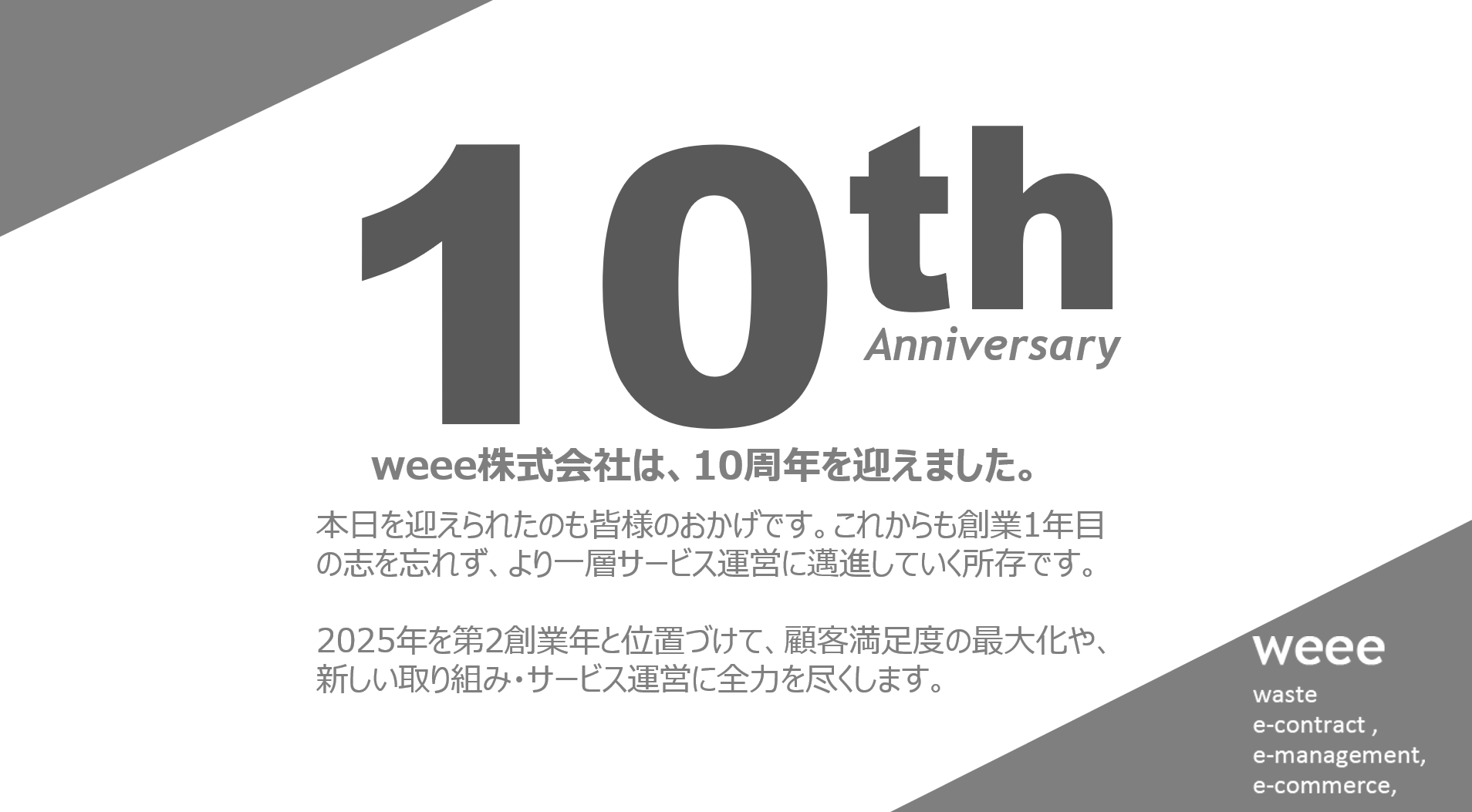 おかげさまで10周年。これまでのご愛顧に心より感謝申し上げます。